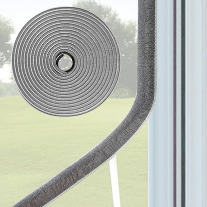33 Ft Weather Stripping Door Seal. Self-Adhesive Soundproofing Weather Stripping for Sliding Windows and Door Frames, 0.35" Wide x 0.2" Thick, Gray - size: 0.35'' Wide X 0.2'' Thick