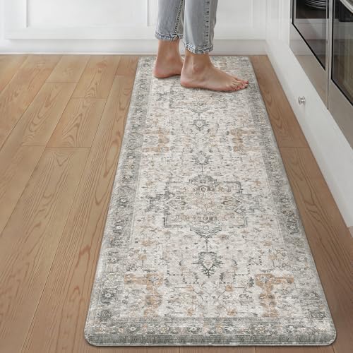 GENIMO Anti Fatigue Kitchen Mats for Floor 17"X59", Runner Rug,GrayTaupe - color: Light Taupe Brown, size: 59"L x 17.3"W x 0.4"Th