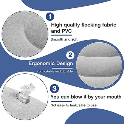 Maitys 5 Pcs Inflatable Camping Pillow,13.39 X 8.66 Inches,Gray - color: Gray, size: 13.39 x 8.66 Inches