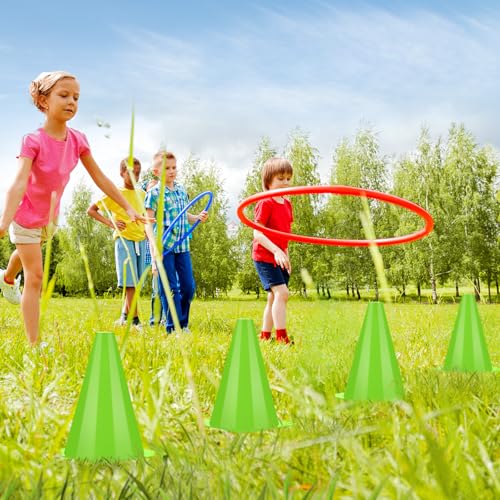 Leelosp 48 Pack Plastic Traffic Cones, Kids Sport - color: green, size: 7 Inch