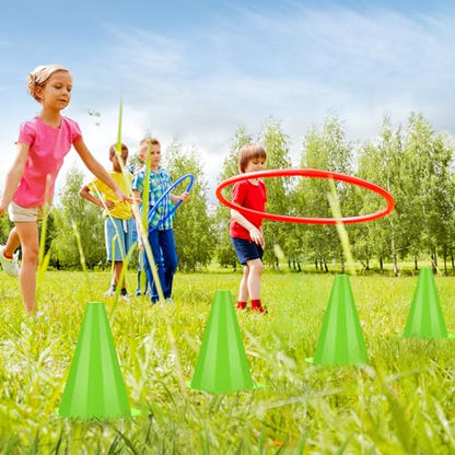Leelosp 48 Pack Plastic Traffic Cones, Kids Sport - color: green, size: 7 Inch