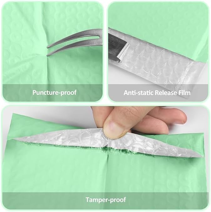 ProLine Bubble Mailers 8.5x12" Green Ash Bubble Mailer, Self Seal Padded Envelopes Gifts Mailing Envelopes Bubble Padded, Bubble Envelopes for Shipping, Usable Size 8.5x11" (10)