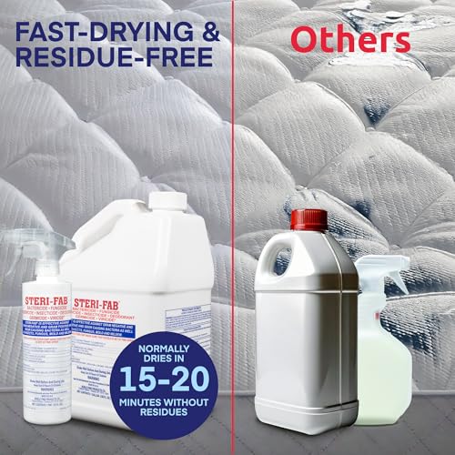 Steri-fab All-in-One Disinfectant & Insecticide Spray – Kills Bed Bugs, Fleas, Mites, Roaches, Viruses, Fungi, & Odors – Quick-Drying, Non-Residual – 16 Ounce Sprayer Bottle & 1 Gallon Jug