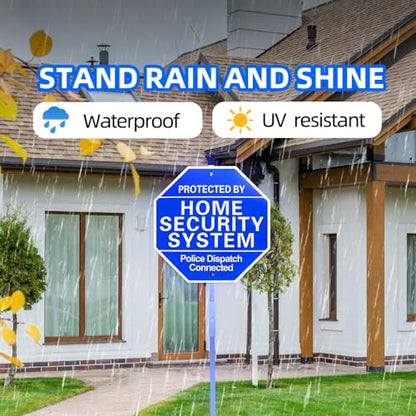 Home Security Signs for Yard, Protected by Home Security System, 10" x 28"