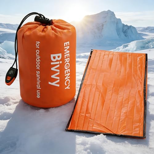 Emergency Sleeping Bag, Thermal, Waterproof, Lightweight and Portable Bivy Sack for Outdoor, Climb, Survival and Traval - color: Orange