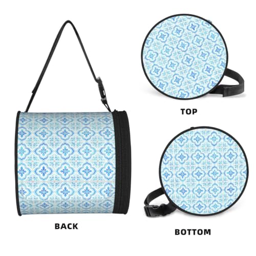 Summer Pool Floral Blue Cylinder Tissue Holder,Toilet Paper Case Cover for Bathroom Home Travel - color: Summer Pool Floral Blue