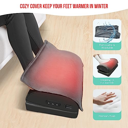 Snailax Heated Foot Rest Under Desk, Ergonomic Footrest with Vibration