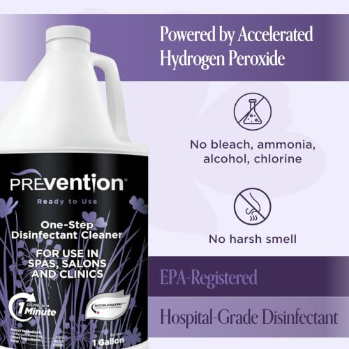 Prevention Ready-To-Use Disinfectant Cleaner – Surface Disinfecting & Cleaning Solution for Salons, Spas, Clinics – Hospital Grade, Gallon Refill – 1 Gallon (1 Pack) - size: 1 Gallon Cleaner (1 Pack)