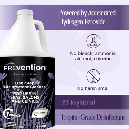 Prevention Ready-To-Use Disinfectant Cleaner – Surface Disinfecting & Cleaning Solution for Salons, Spas, Clinics – Hospital Grade, Gallon Refill – 1 Gallon (1 Pack) - size: 1 Gallon Cleaner (1 Pack)