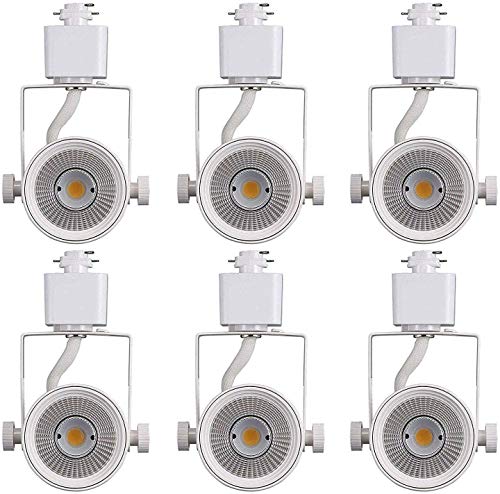 CLOUDY BAY 8W 3000K Warm White Dimmable LED Track Light Head,CRI90+ True Color Rendering Adjustable Tilt Angle Track Lighting Fixture,40° Angle for Accent Retail,White Finish,Halo Type- Pack of 6 - color: 3000k Warm White | 6 Pack