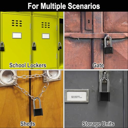 Faburo 2pcs Combination Lock, Heavy Duty Combo Lock, Combination Padlock - color: 2pcs-Long-Black