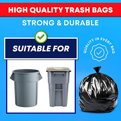Tasker 65 Gallon Trash Bags for Toter, (Value-Pack 32 Count w/Ties) Heavy Duty Extra Large Garbage Bags for 64-65 Gallon Outdoor Trash Cans, Yard Waste and Lawn Debris - size: 32 Count (Pack of 1)