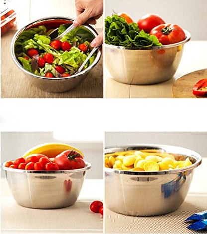 meleg otthon Stainless Steel Bowl,1.5QT Salad Bowl,Metal Bowls,Stainless Steel Basin, Deeper Edge Mirror Finish Dishwasher Safe bowl (S)… - color: 7.9" diameter x 3.8"high