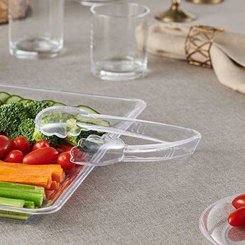 [Clear Tongs 12'' Inches] Plasticpro 12'' Serving Tongs Heavy Duty Reusable Kitchen and BBQ Clear Serving Tongs for party's, Caterings, Events, Buffet, Weddings, And every Day use Pack of 12 - color: Clear, size: 12 x 12''