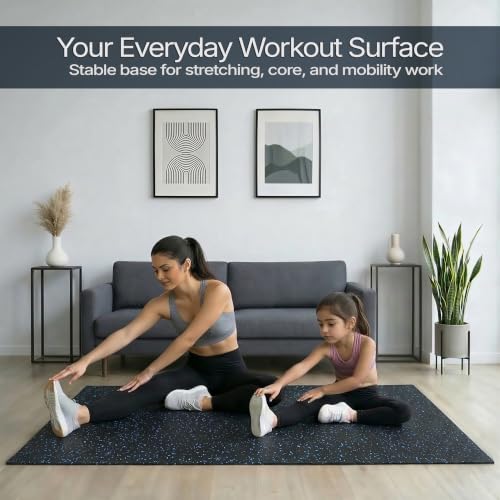 Flooring Inc's 1/4" Thick Tough Rubber Flooring Roll | Flexible Recycled Rubber Floor Mats for Home Gym | Heavy Duty Rubber Mat for Home Gyms, Sheds, Horse Stall Mat or Trailer - color: Blue, size: 180"L x 48"W x 0.3"Th