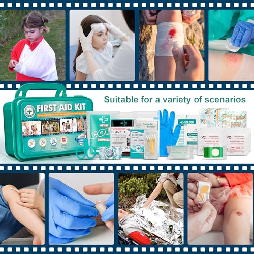 General Medi 150 Pieces Hardcase First Aid Kit - First Aid Box Contains Premium Medical Supplies for Travel, Home, Office, Vehicle, Camping, Workplace & Outdoor - size: 150 Pieces