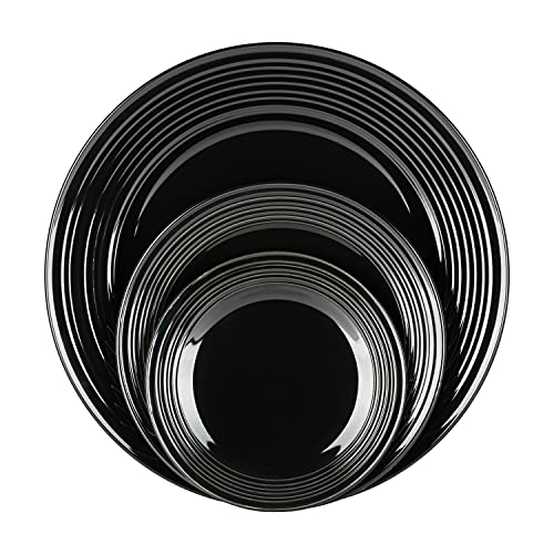 10 Strawberry Street Nova Black Round 62-Piece Dinnerware Set, Service for 6 - color: Black