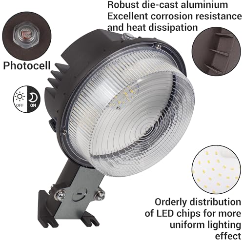 LED Barn Light Dusk to Dawn with Photocell, 55W 7500LM 5000K Daylight, 500W Incandescent/200W HID Replacement, Weather Resistant Outdoor Security Light for Yard, Garage, Farm, Porch - color: 55W Barn Light