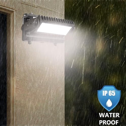 Rotatable LED Wall Pack Light with Dusk to Dawn Photocell, 80W 11200LM 400-600W HPS/HID Equiv., 5000K Daylight ETL Commercial Outdoor Security Lighting for Warehouse, Entrance, Parking, Garage - size: 80W