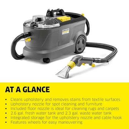 Kärcher Puzzi 10/1 Commercial Carpet Extractor 12.5 PSI - Spot Cleaner, Stain Remover, Area Rugs, Car and Auto Detailing, Carpet and Upholstery Cleaner - Onboard Accessory Storage - 4.9 Gallon - style: Puzzi 10 (Commercial)