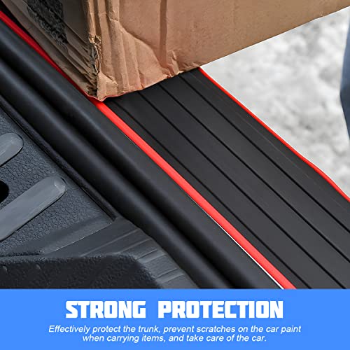 8sanlione Non-Slip Rubber Car Rear Bumper Guard Strip, Black/Red/40.9" x3.5 - color: Black/Red, size: 40.9"x3.5"