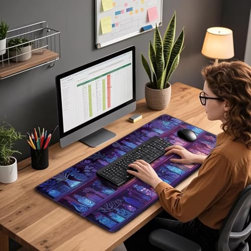 Mystical Potion Bottles Large Gaming Mouse Pad Desk Mat 31.5x15.7 - color: Mystical Potion Bottles