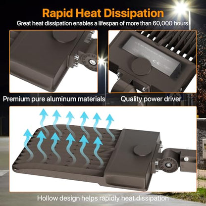 400W LED Parking Lot Light: 60000LM, 150LM/W 5000K Slip Fitter - size: 400W Slip Fitter Mount