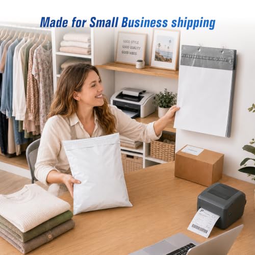 Fuxury Poly Mailers 12x15.5 50PC Shipping Bags for Small Business White - color: White, size: 12x15.5" 50pcs (Upgraded Version)