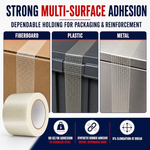 GGR Supplies FIL-835B/D Bi-Directional Filament Tape, 6 Inch x 60 Yards - size: 6" in. x 60 yds.