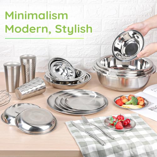 304(18/8) Stainless Steel Mixing Bowls for Kitchen, 4 Pack 5.5" Small Metal Mixing Cooking Bowls Set Stackable for Baking Serving Cooking Food Prep Storage Dishwasher Safe Lightweight - size: 5.5"