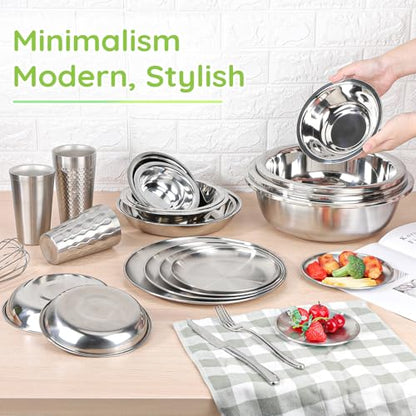 304(18/8) Stainless Steel Mixing Bowls for Kitchen, 4 Pack 5.5" Small Metal Mixing Cooking Bowls Set Stackable for Baking Serving Cooking Food Prep Storage Dishwasher Safe Lightweight - size: 5.5"