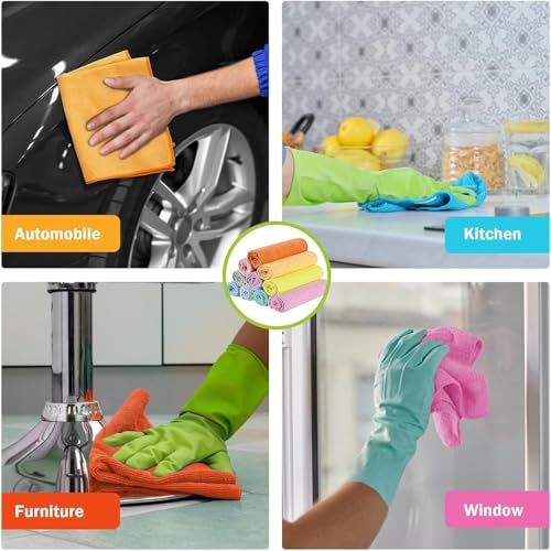 AIDEA Microfiber Cleaning Cloth, 50PK, Cleaning Rags, 11.5"×11.5" - color: Multi-colored
