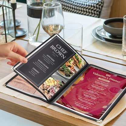 4 Pcs 8.5 X 11 Inch Restaurant Menu Covers, 6 Page 12 View
