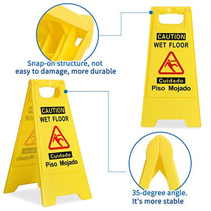 CERLMLAND 2P Caution Wet Floor Sign & Do Not Enter-Signs Elevator Maintenance Caution Sign