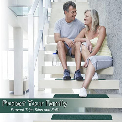 S&X Outdoor Stair Treads Non-Slip 6x24in, 5-Pack, Dark Green - color: Green, size: 6" x 24"