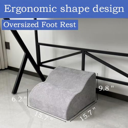 Foot Rest for Under Desk at Work.Multifunctional 3-Tier Foot Stool - color: Standard-light Grey