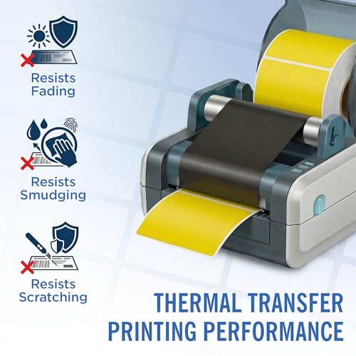 4" X 6" Direct Thermal Shipping Labels | Yellow | 1" Cores w/Perfs Easy Tear | Made in USA | Printing Label | 250 Labels | 250 Labels per Roll | 1 Rolls | Blank Labels - color: Yellow