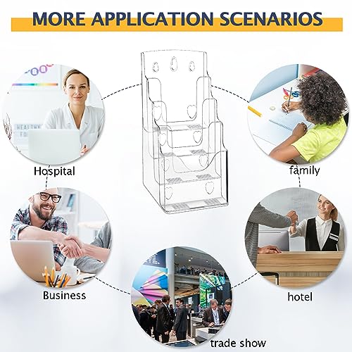 Crtiin 4 Pack 4 Tier Acrylic Brochure Holder 6 X 9 Inch, Clear Display - size: 6 x 9 Inch (Pack of 2)