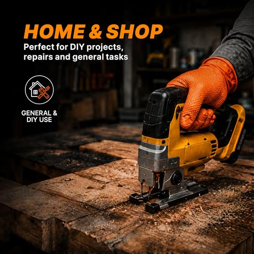 TitanFlex Heavy Duty Industrial Orange Nitrile Gloves, 8-mil, Gloves Disposable Latex Free with Raised Diamond Texture Grip, Powder Free, Rubber Glove, Mechanic Gloves,1000-ct Case (XL) - color: 8-mil (1000-ct), size: X-Large