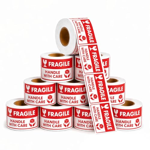 2" X 3" Fragile Stickers for Shipping (5000 Labels, 10 Rolls) - color: Fragile 2" X 3"