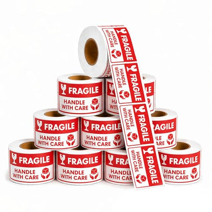 2" X 3" Fragile Stickers for Shipping (5000 Labels, 10 Rolls) - color: Fragile 2" X 3"