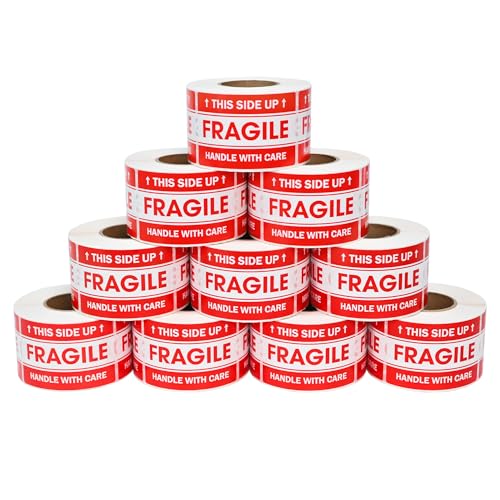 LLIKED 5000 Fragile Stickers 2"x3" for Shipping and Moving - size: 2"x3", style: 10 Rolls,5000 Labels