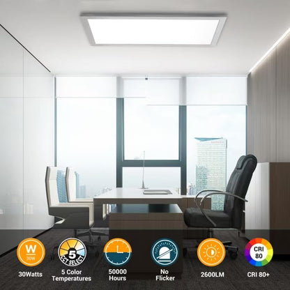 GT-Lite 1'x4' 4500 Lumen 4 Pack LED Flat Panel - color: Nickel 4 Pack