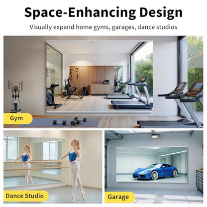 80x40 in Home Gym Mirrors,2-Pack,Frameless,Wall Mounted - size: 80"x40"x2PCS
