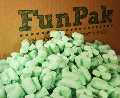 Bubblefast! Brand FunPak Plant Based Biodegradable Packing Peanuts, 1.5 cu ft Bag, Compostable (Green Shamrocks) - color: Green Shamrocks