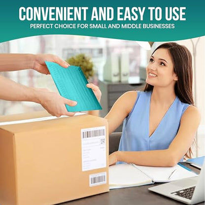 Levex - #000 4" x 8" [150 Pack] Teal Poly Bubble Mailers, Padded Envelope Mailers, Packing Envelope & Mailing Bags for Shipping - color: Teal, size: #000 - (4" x 8")