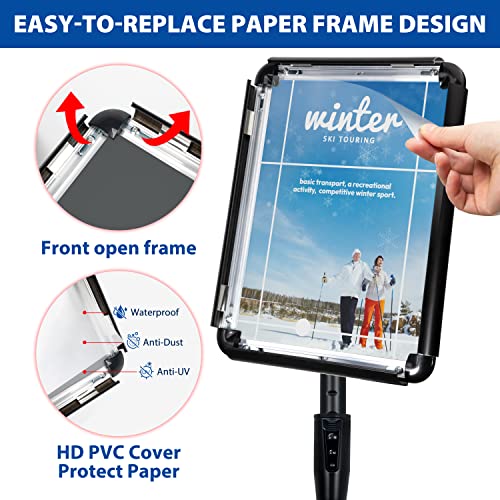 11x17 Sign Holder Stand - Adjustable Floor Standing Sign Stand - color: Black, size: 11"x17"-1Pack