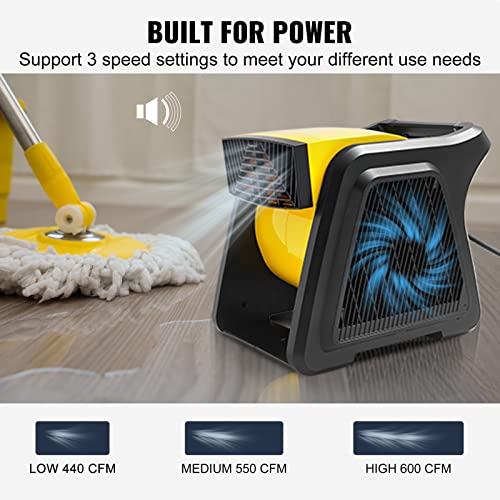 VEVOR Pivoting Utility Fan, 600 CFM High Velocity Floor Blower for Drying - size: 600 CFM (Pivoting)