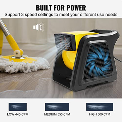 VEVOR Pivoting Utility Fan, 600 CFM High Velocity Floor Blower for Drying - size: 600 CFM (Pivoting)