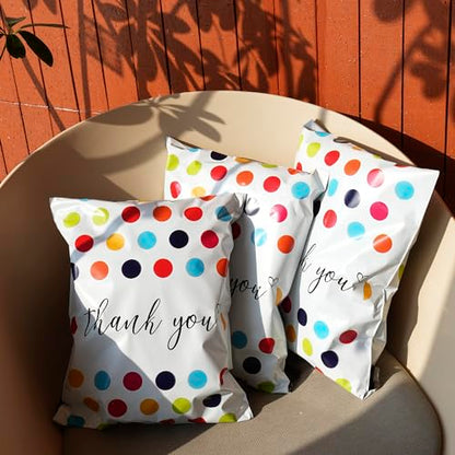 JinRuiKJ Thank You Poly Mailers 10x13 25 Pack, Polka Dots Design - color: Colorful Polka Dots, size: 10x13'' - 25 Pack